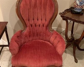 $240 VICTORIAN TUFTED VELVET CHAIR