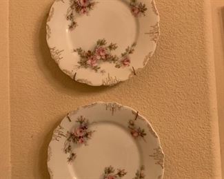 $50 PAIR OF ROSE CHINA PLATES