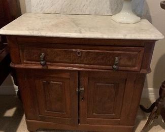 $250 MARBLE TOPPED CABINET 35X31X16.5
