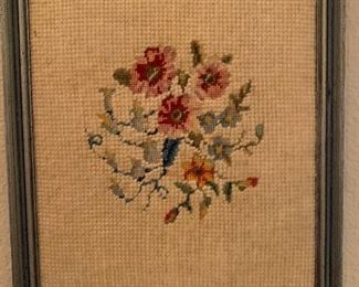 $24 NEEDLEPOINT FLORAL 8X9.5