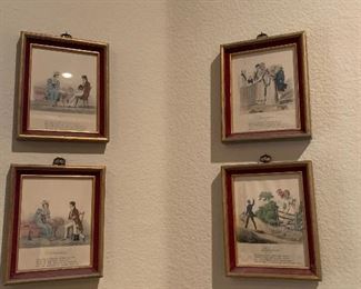 $80 SET OF 4 1700S EDWARDIAN MAGAZINE ART 5X7