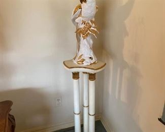 Gold and White Parrot Figurine