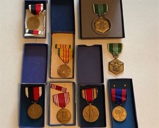 #12	8 Piece Medals, Some Ribbons, Some Boxes		 
                                                          $75
