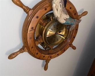 Clock / Ships wheel $45