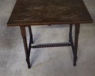 Side Table with Carved  Top