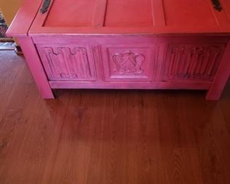 Painted  with Black Hardware Toy Box or Blanket Chest