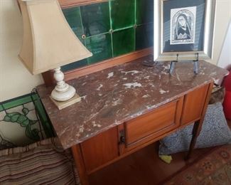 Marble Top Wash Stand with Storage