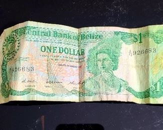 Belize one dollar bill