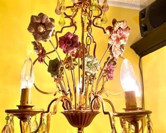 Italian glass and fabric chandelier
