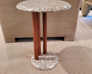 Marble side table - 21" tall x 16" diameter