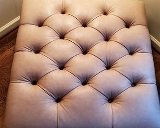 Oversize leather tufted ottoman - 18" tall x 36" square