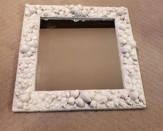 White seashell mirror - 32" x 30"