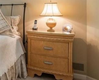 Bedside table with glass top - 32" tall x 28" wide x 18" deep