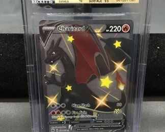 BGS Graded 2020 Pokémon Champion's Path CHARIZARD V Shiny Holofoil Trading Card - GEM MINT 9.5