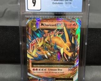 CGC Graded 2016 Pokémon Evolutions #13 M CHARIZARD EX Holofoil Rare Trading Card - MINT 9