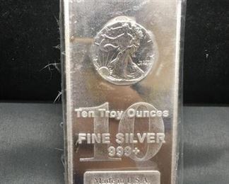 10 Troy Ounces .999 Fine Silver Walking Liberty Coin Decoration Silver Bullion Bar