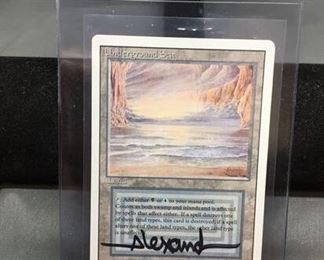 Hand Signed Magic the Gathering UNDERGROUND SEA Revised Dual Land AUTOGRAPHED By Artist Trading Card