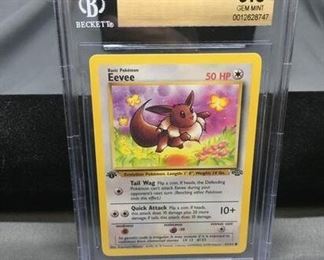 BGS Graded 1999 Jungle 1st Edition Eevee Pokémon Trading Card 51/64 - GEM MINT 9.5