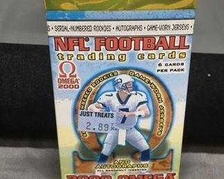 HIGH END - Factory Sealed 2000 Pacific Omega NFL Football 6 Card Pack - Tom Brady RC/Auto?