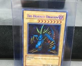Yugioh Yu-Gi-Oh! Tri-Horned Dragon Holo Trading Card LOB-000 Secret Rare High End