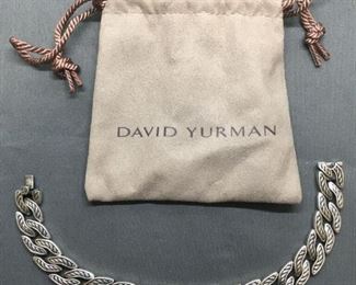 HIGH END AUTHENTIC DAVID YURMAN DY Heavy Sterling Silver DESIGNER BRACELET & BAG