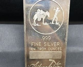 10 Troy Ounce .999 Fine Silver Silver Towne Silver Bullion Bar from Estate Collection