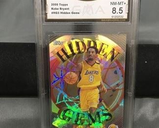 GMA Graded 2000-01 Topps Hidden Gems KOBE BRYANT Lakers Insert Basketball Card - NM-MT+ 8.5