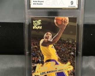 GMA Graded 1996-97 Ultra #52 KOBE BRYANT Lakers ROOKIE Basketball Card - MINT 9