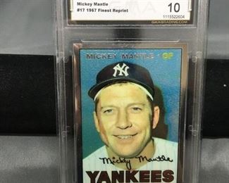 GMA Graded 1996 Finest 1967 Topps MICKEY MANTLE Yankees Baseball Card - GEM MINT 10