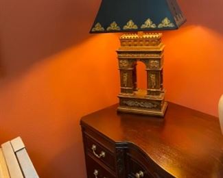 #96 Arc de Triumph lamp  on mahogany desk #93