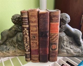 #72Antique Books, some French, Parasols