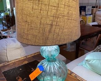 #92Blue Glass Lamps (2)  $80