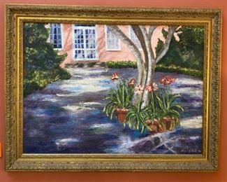 #98Oil on Canvas, Sharon H. Neal, Pink House $60