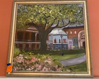 #97Oil on Canvas, Sharon H. Neal, Tree w/building $60