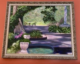 #101 Oil on Canvas, Sharon H. Neal, Courtyard $60