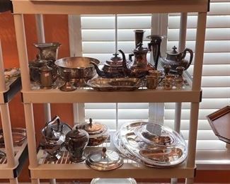 Assortment of silver plate and sterling items