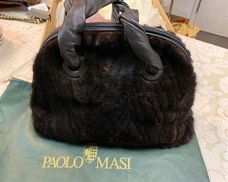 Paolo Masi mink purse $140 new