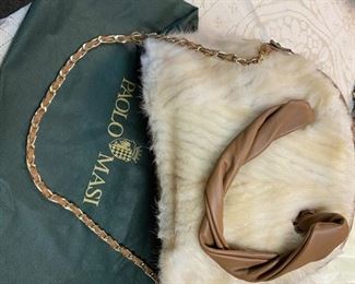 Paolo Masi Italian mink purse new $140 