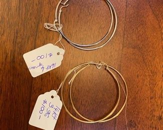 Yellow gold hoops Sold 