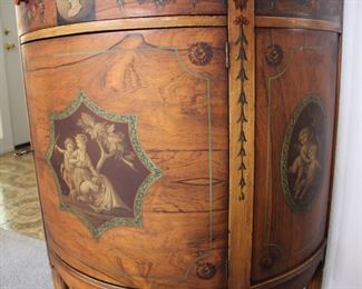 4. Extra view. 📌 French style demi lune console. Johnson Handley Grand Rapids 34.5” X 32” X 16”