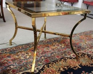 14. . $250.00. Brass side table mastercraft style 21” X 22” X 27”