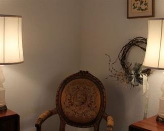 49. $200.00. Pair satin glass lamps 29.5”