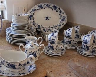 82. $300.00. Royal Meissen blue / white flowers china set 56 pieces