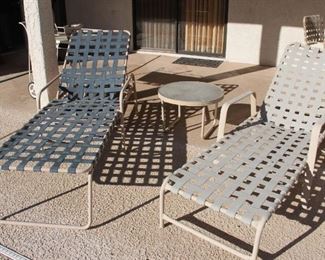 101. $150.00. 2 lounge chairs with small table