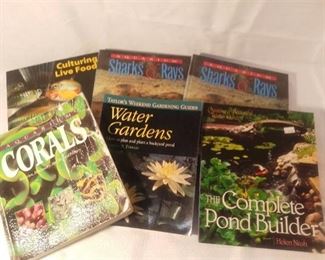 Lot of 6 Informational Books About Water Gardens Fish Sharks and Coral