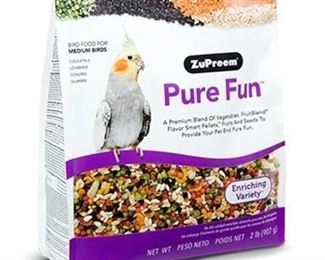 Zupreem Pure Fun Medium Bird Recipe Dry Bird Food, 2 Lb Expires 06/30/2020 Location Plastic Shelf X
