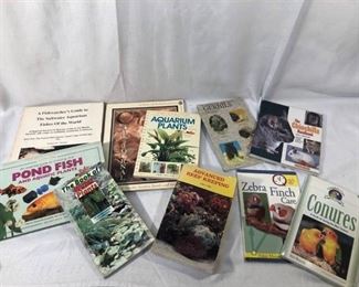 Lot of 10 Books of Aquarium Plants Chincillas and Birds Location Plastic Shelf X