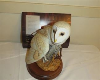 $28.00, Franklin Mint Porcelain The Barn Owl Figurine George McMonigle, 12"