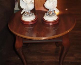 Round Side Table - Bird Figurines