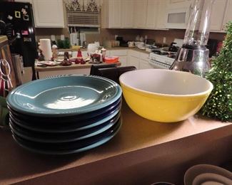 Fiesta Dinner Plates - Pyrex Yellow Bowl